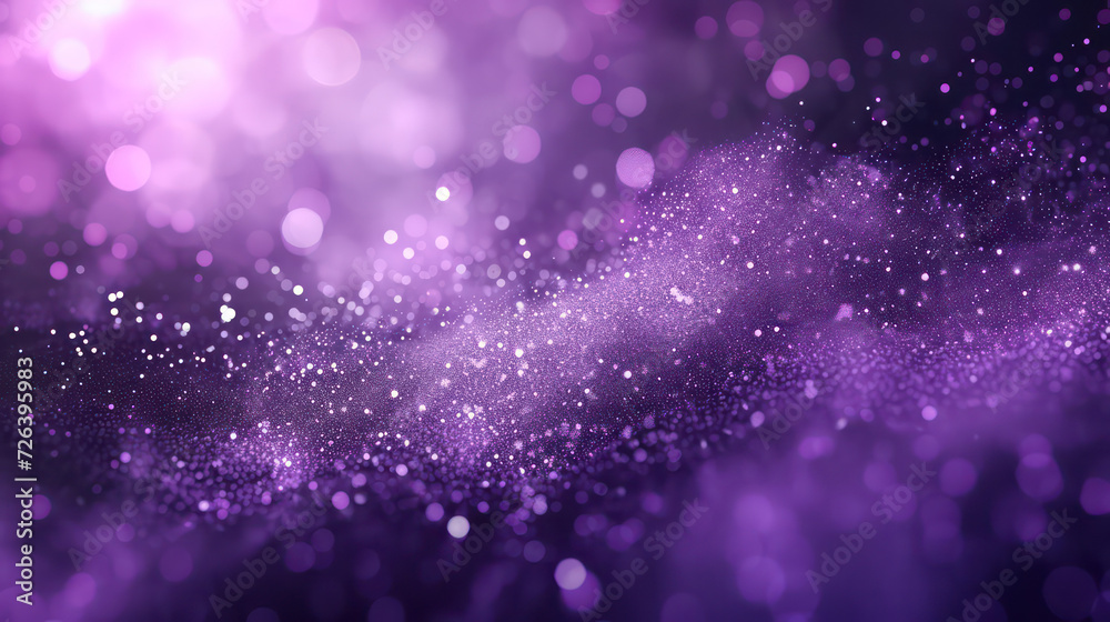 purple luxury glitter and bokeh particles, purple bokeh background, holiday festival background
