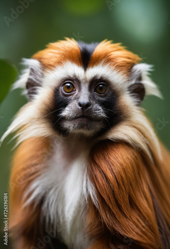 Cute Tamarin Monkey Portrait in Jungle © Nikita