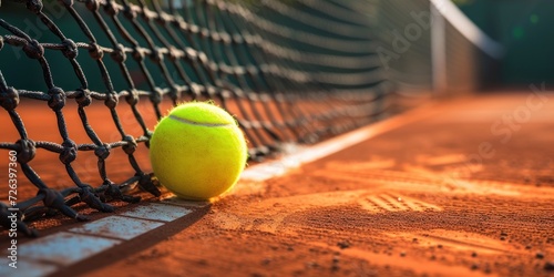 Tennis Ball on Tennis Court