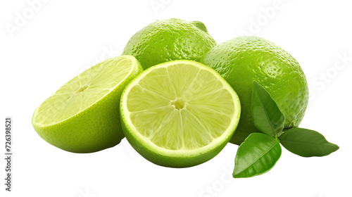 lime slices on transparent background