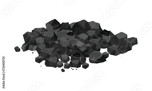 Heap of energy coal isolated cartoon icon.