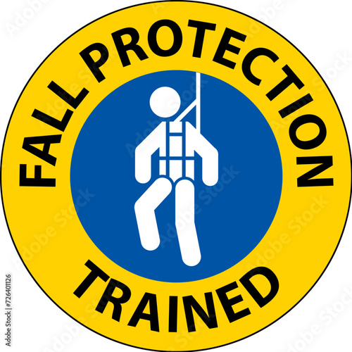 Hard Hat Decals, Fall Protection Trained photo