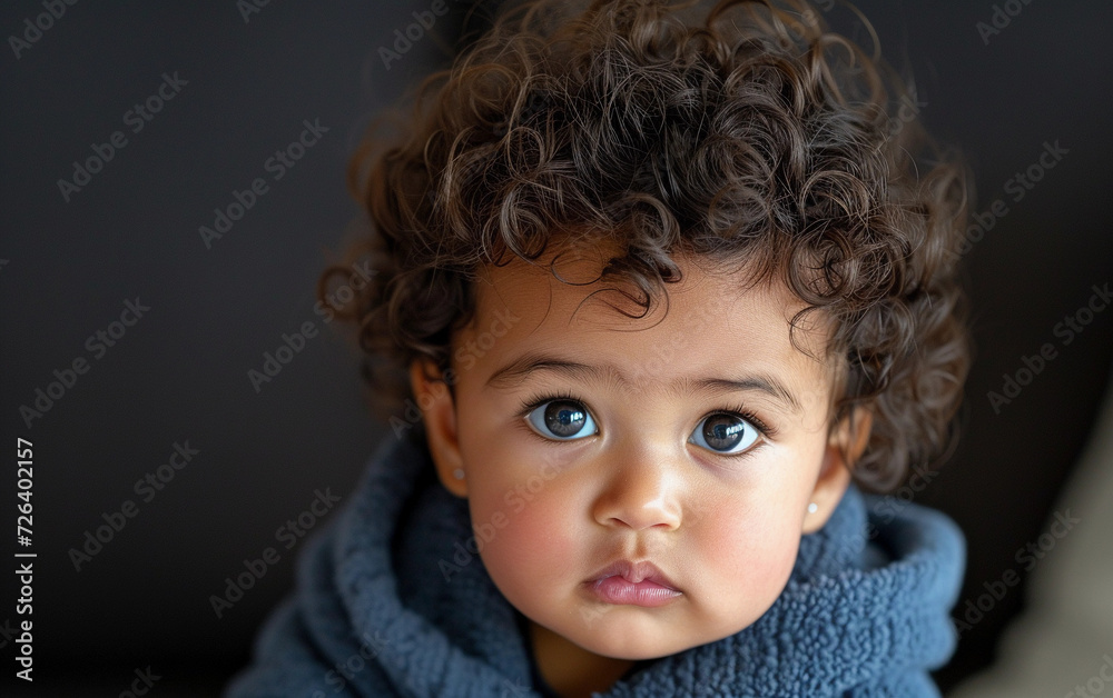 Close-up Portrait of a Child With Curly Hair Close-up Portrait of a Child With Curly Hair