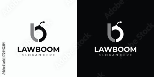 Vector logo design illustration of the initial B bomb shape.