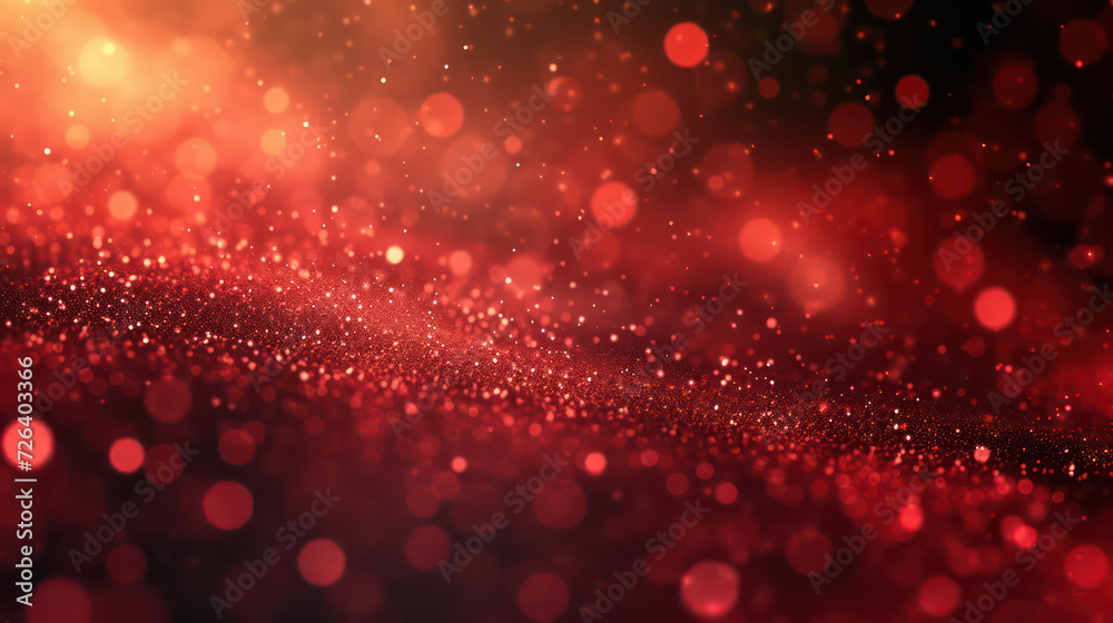 red luxury glitter and bokeh particles, red bokeh background, holiday festival background