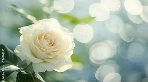 Romantic greeting card with tender Flowers, closer look on buds Roses. Banner, Illustration for Albums, notebooks