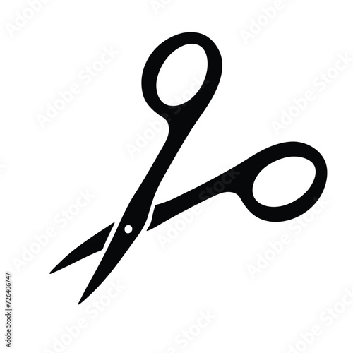 Manicure scissors, personal hygiene, vector silhouette