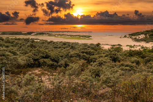Sunset at The Zwin Nature Reserve, North Sea coast, Belgium-Netherlands border