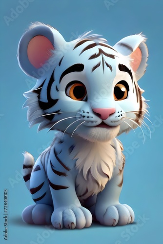 Cute Cartoon Tiger Cub adorable smile happy