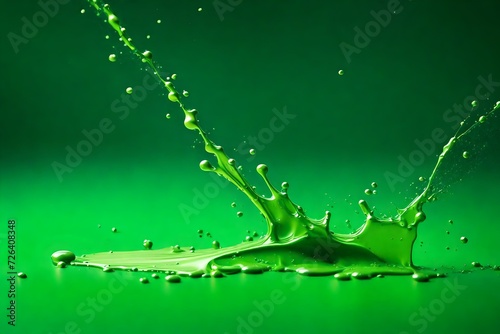 green paint splash isolated