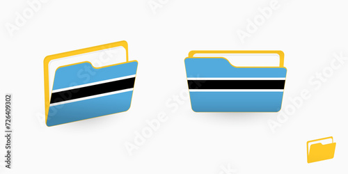 Botswana flag on two type of folder icon.