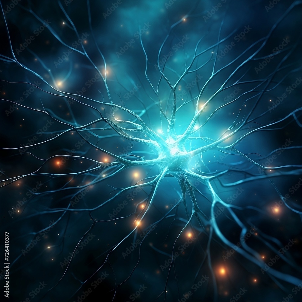 Neuron picture with light in the sky Neuron picture with light in the sky