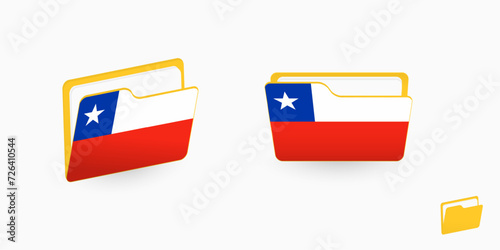 Chile flag on two type of folder icon.
