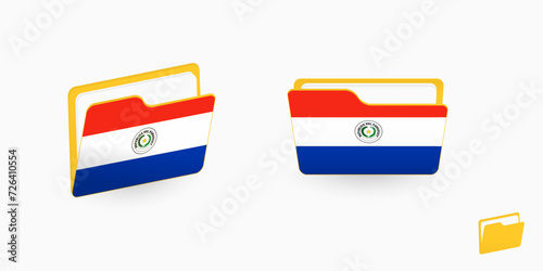 Paraguay flag on two type of folder icon.