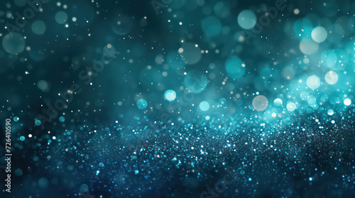 turqoise luxury glitter and bokeh particles, turqoise bokeh background, holiday festival background