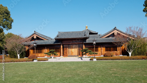 Ancient Tang dynasty style building in Baoshan temple. Buddhist temple located in Baoshan district, Shanghai.