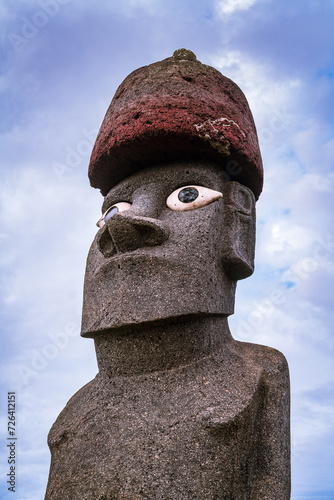 moai in Hanga Roa, Rapa Nui, Easter Island
