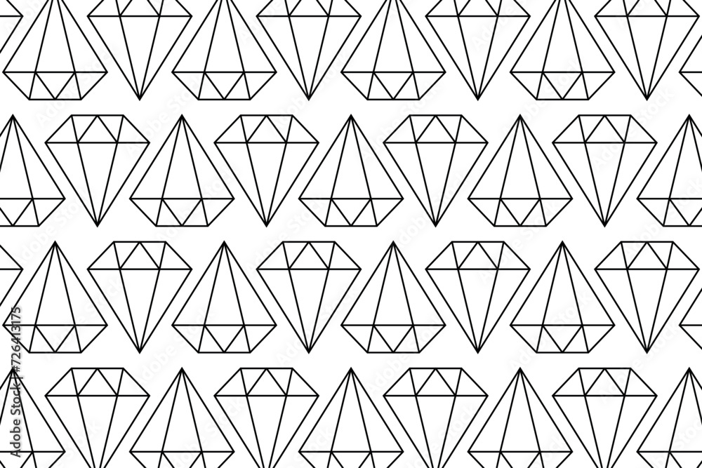 Black and white outline diamonds background