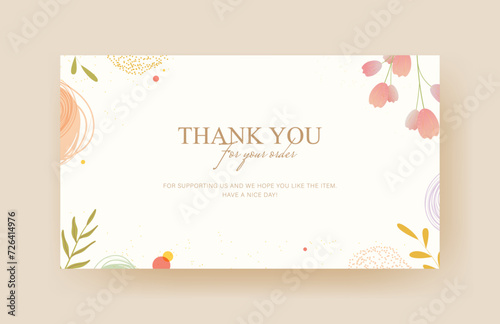 thankyou card with floral design. printable for your small business