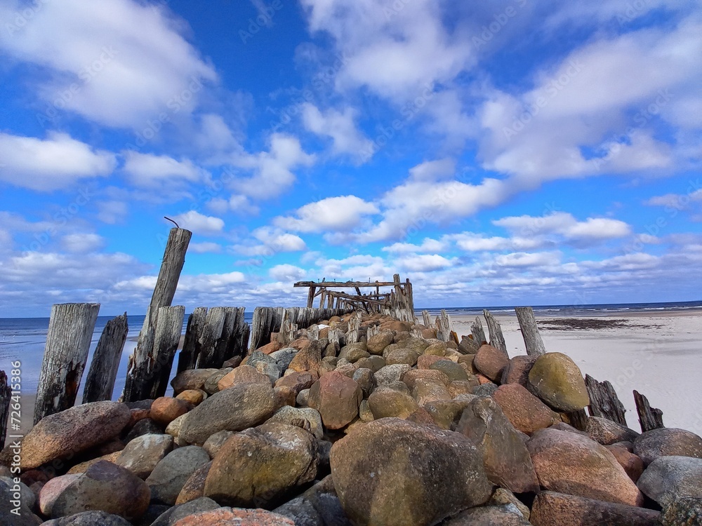 wooden pier on the beach