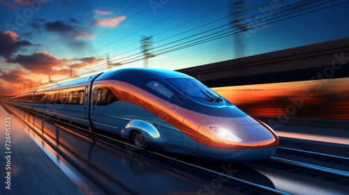 Digital high speed railway bullet train © Anaya