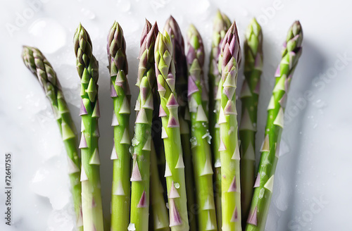 Asparagus on a white background.