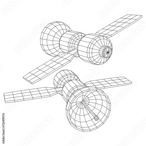 Fototapeta Naklejka Na Ścianę i Meble -  Space station communications satellite.