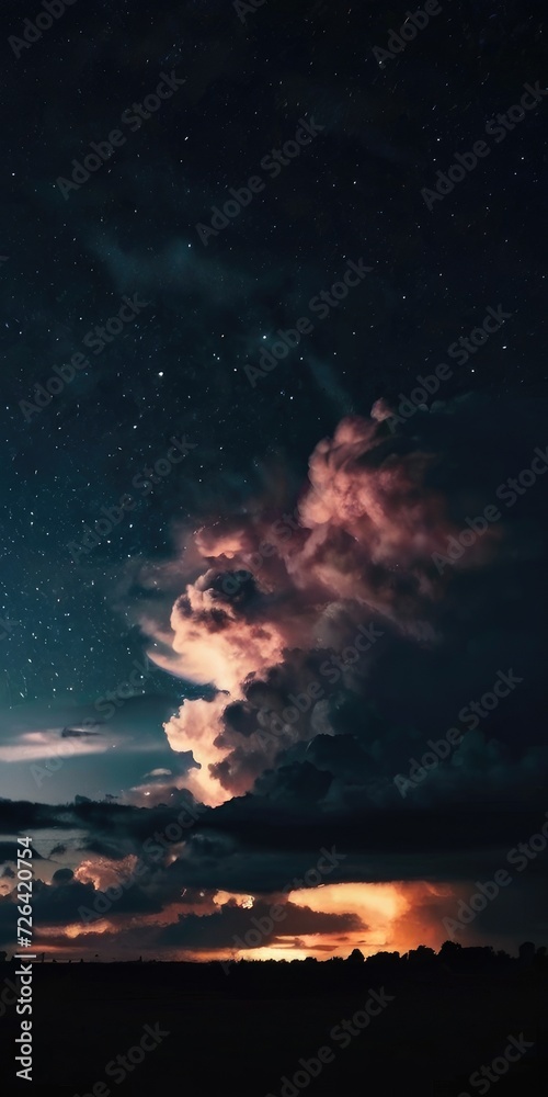 beauty sky with cloud at night background 