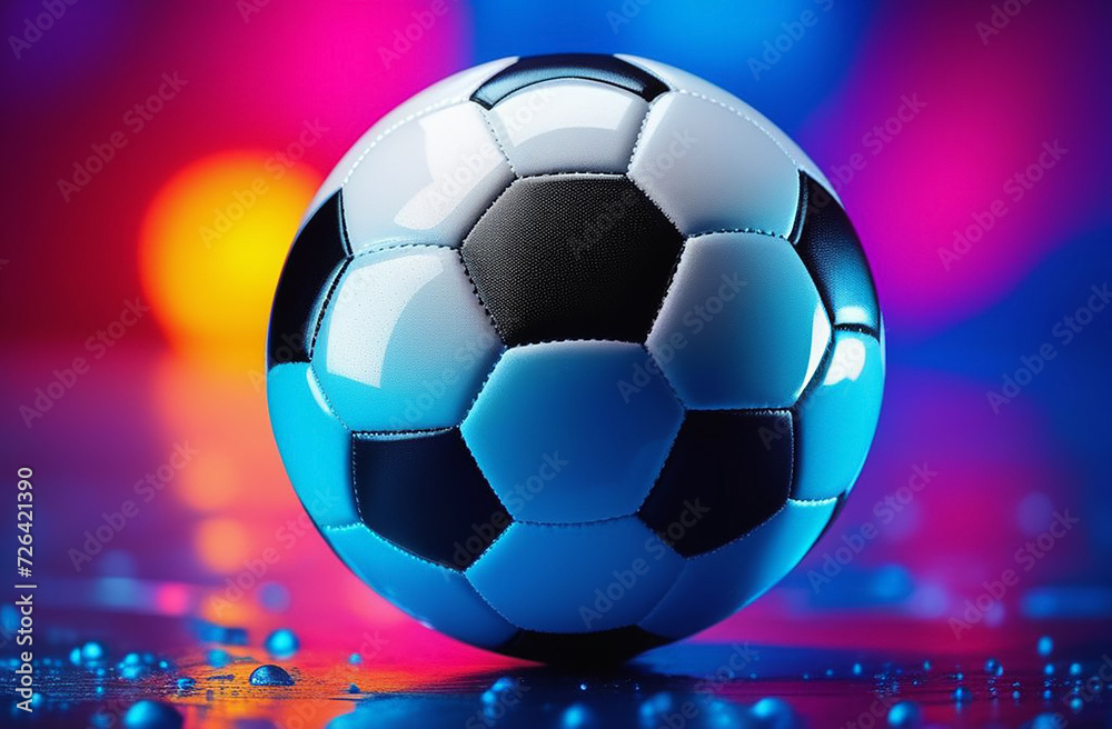 Naklejka premium Soccer ball on a bright background.