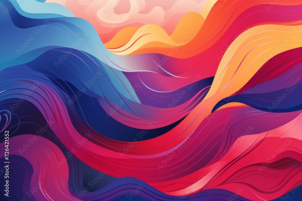 Abstract background for asian american and pacific islander heritage month in tropical and asian colors and waves Abstract background for asian american and pacific islander heritage month in tropical and asian colors and waves