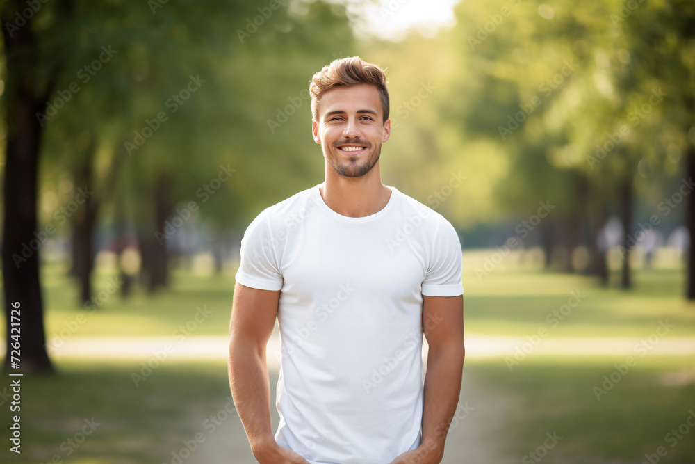 Smiling man in urban setting, exuding positive vibes with a touch of trendy style. A snapshot of happiness on the vibrant city streets Smiling man in urban setting, exuding positive vibes with a touch of trendy style. A snapshot of happiness on the vibrant city streets