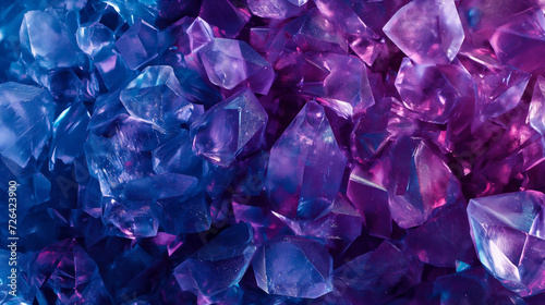 Blue purple crystals background texture