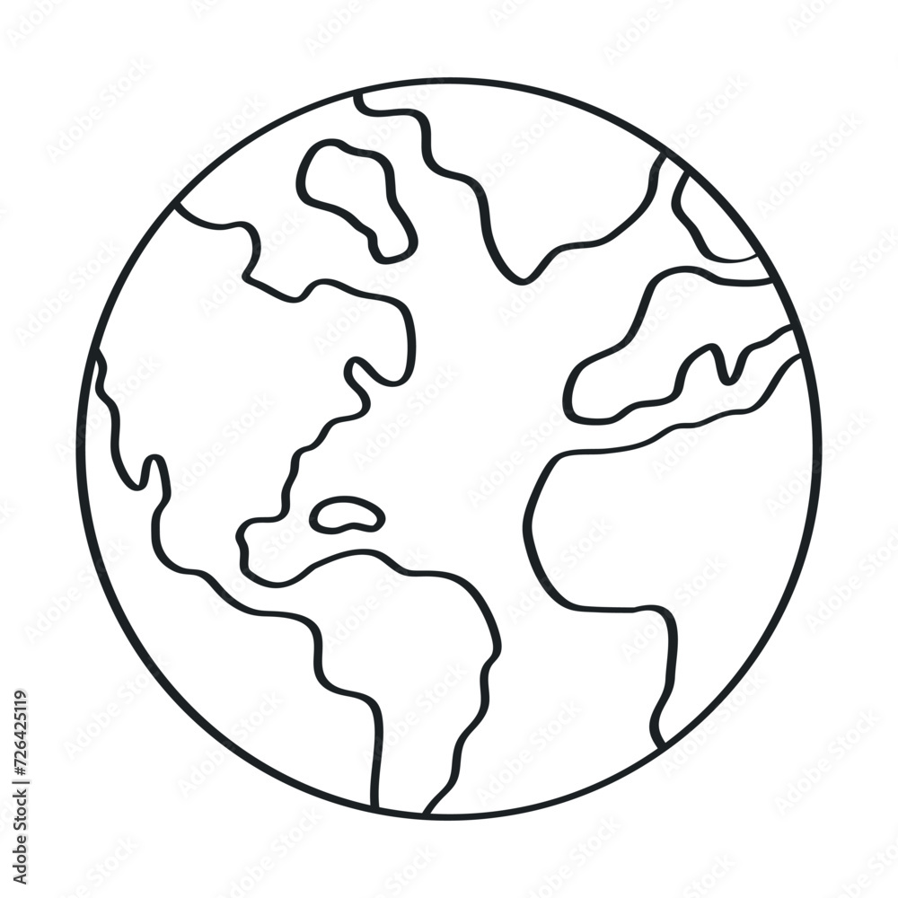 Hand drawn scribble lines earth