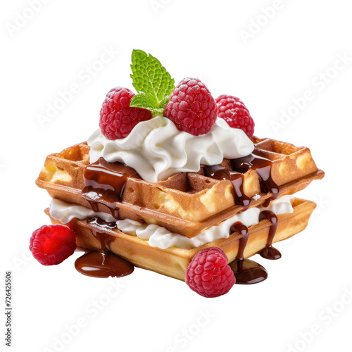 Sweet waffle on transparent background