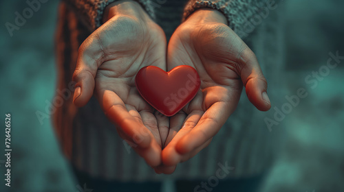 Heart symbol in hands.