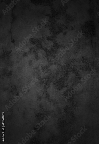 Abstract painted wall surface. Vintage grunge concrete black wall texture.