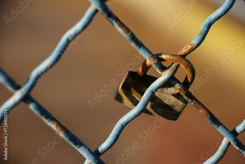 rusty chain fence