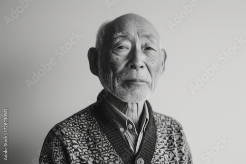 An old man wearing a sweater and tie. Suitable for business or formal attire concepts © Fotograf