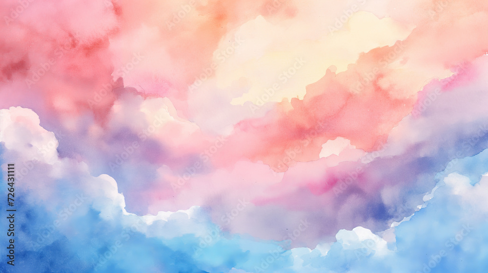 Watercolor clouds background