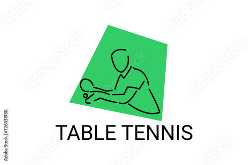 table tennis sport vector line icon. playing table tennis. sport pictogram, vector illustration.