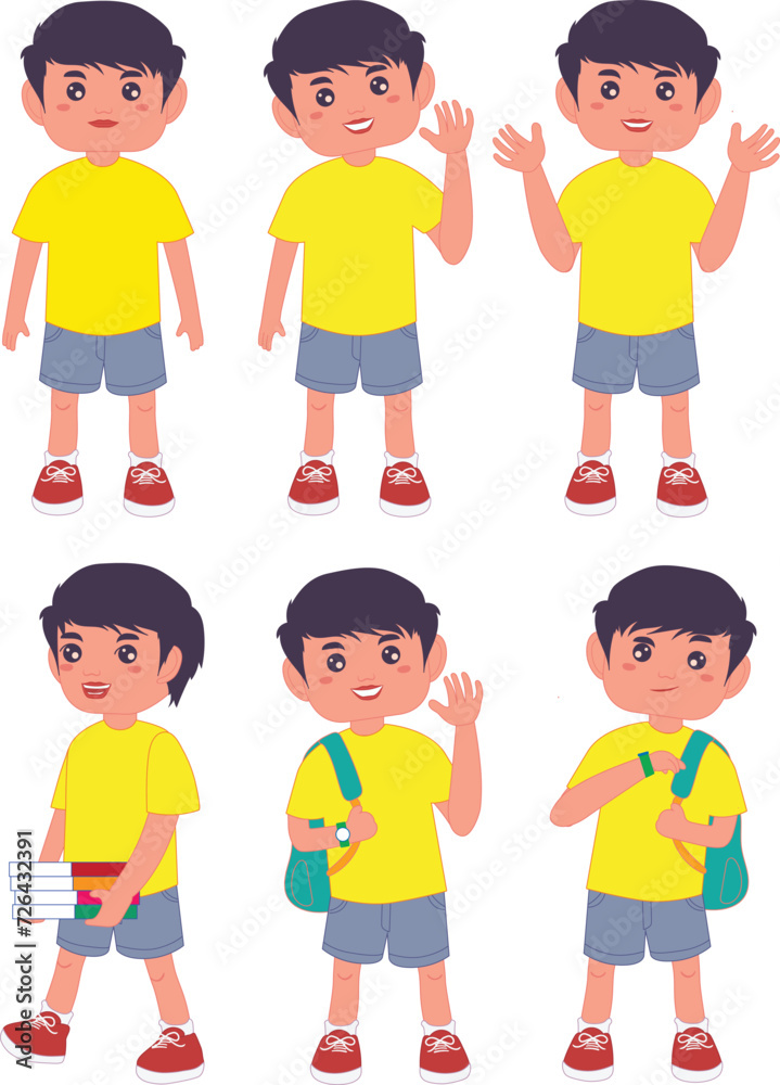 cute kid child expression vector illustration set cute kid child expression vector illustration set