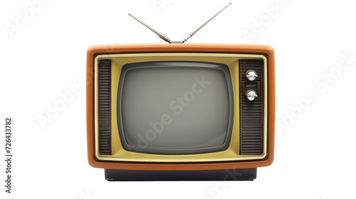 vintage television on transparent background
