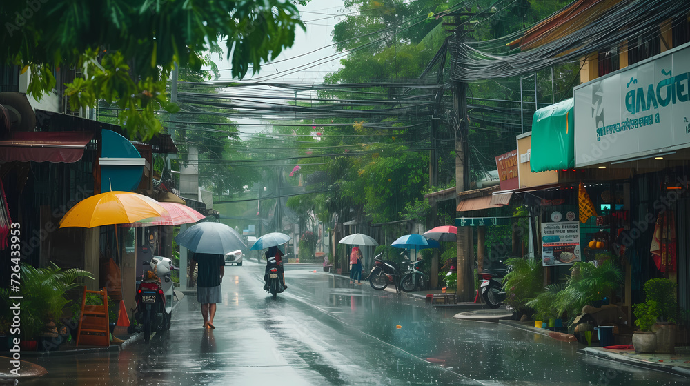 Naklejka premium rainy season