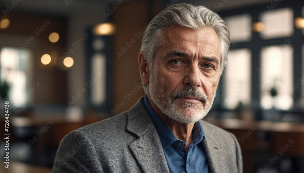 Obraz premium Face portrait of a senior businessman
