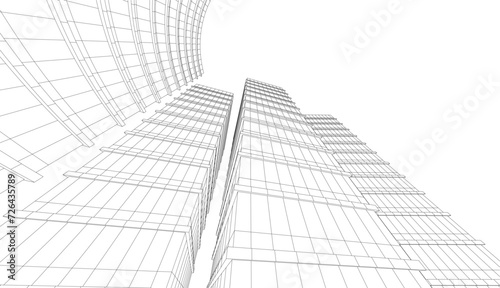 abstract architecture vector 3d illustration