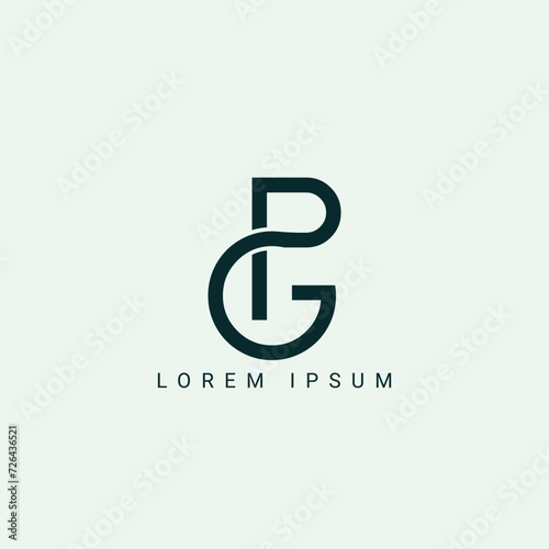 PG GP P G abstract vector logo monogram template