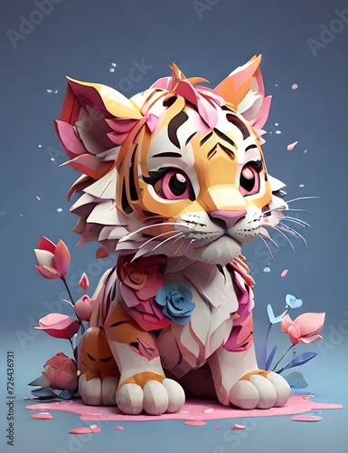 tiger cub with a ball