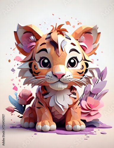 cat, cartoon, animal, tiger, illustration