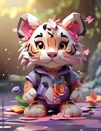 tiger cub with a ball