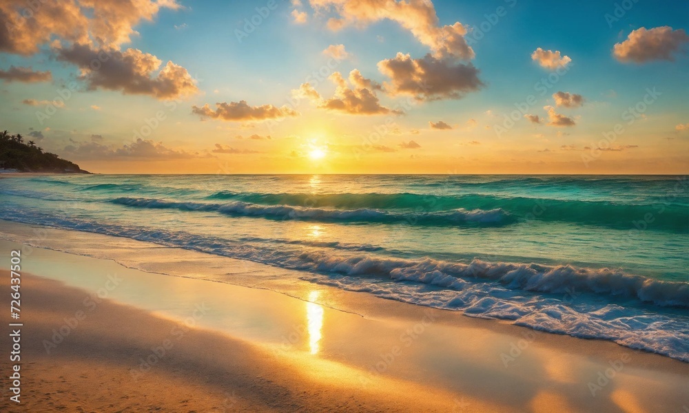 Fototapeta premium Beautiful tropical beach with white sand,